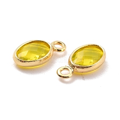 Eco-Friendly Brass with Glass Pendants&nbsp;KK-K268-01