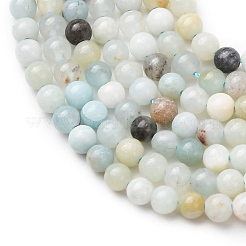 Natural Flower Amazonite Beads Strands&nbsp;G-Z116-A18-3mm