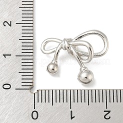 合金ペンダント  蝶結び  プラチナ  16x19x6mm  穴：2.5x3mm&nbsp;FIND-G068-05P