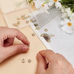 20Pcs 2 Styles Brass Clear Cubic Zirconia Charms&nbsp;FIND-AR0005-22G