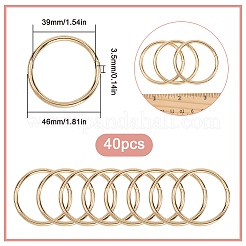 鉄製クイックリンクコネクター40個  丸いリング  ゴールドカラー  46x3.5mm  内径：39mm&nbsp;FIND-SP0002-81B-G