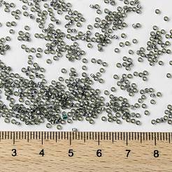 MIYUKIラウンドロカイユビーズ  日本製シードビーズ  （rr21)シルバーライニンググレー  15/0  1.5mm  穴：0.7mm  約5555PCS /ボトル  10 G /ボトル&nbsp;SEED-JP0010-RR0021