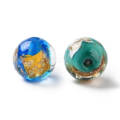 Handmade Gold & Silver Foil Lampwork Beads&nbsp;GLAA-G107-07B-15