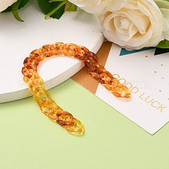 手作りの透明なアクリルカーブチェーン  ツイスト  チョコレート  リンク：16x11.5x8mm  約39.37インチ（1m）/連&nbsp;AJEW-JB00843