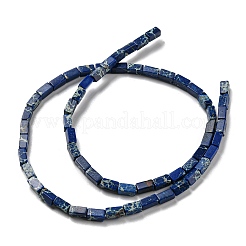 ナチュラルインペリアルジャスパービーズ連売り  染め  長方形  ブルー  6.3~6.8x3~3.5x3~3.5mm  穴：0.8mm  約59個/連  14.96~15.28インチ（38~38.8cm）&nbsp;G-C084-C04-02