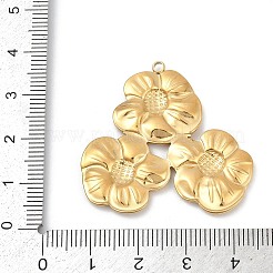 304ステンレスペンダント  イオンプレーティング（ip）  花のチャーム  18KGP本金メッキ  36x37x3mm  穴：2mm&nbsp;STAS-C121-44G-G