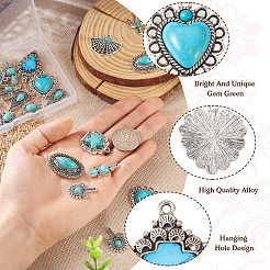 24Pcs 12 Styles Synthetic Turquoise Pendants&nbsp;FIND-TA0001-79