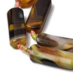 天然イエロー瑪瑙ビーズ連売り  長方形  染め＆加熱  38~39x12.5~15x9~10mm  穴：2.5mm  約8個/連  15.16~15.47''（38.5~39.3センチメートル）&nbsp;G-H342-B02-01