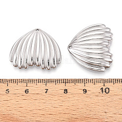 304ステンレスペンダント  フィッシュテイル シェイプ チャーム  変色防止  ステンレス鋼色  24x27.5x3.9mm  穴：1.2~1.4mm&nbsp;STAS-T065-38P