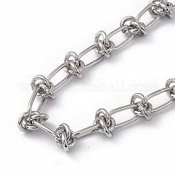 変色しない304ステンレススチール製コントリンクチェーンネックレス、男性用、女性用  ステンレス鋼色  15.94インチ（40.5cm）&nbsp;NJEW-P269-02P