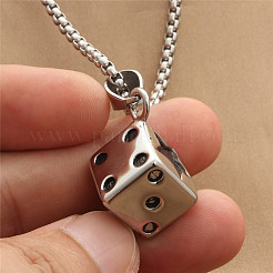 Punk Style 316L Surgical Stainless Steel Star Dice Pendant Necklaces for Men&nbsp;WGC2296-01