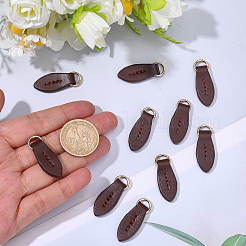 牛革ジッパーヘッド10個  レザージッパープラー  ブート用  ジャケット  荷物袋  ハンドバッグ  財布  ジャケット修理  コーヒー  36x12mm&nbsp;PURS-CL0001-19C