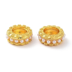 合金ビーズ  absと  大穴ビーズ  ロンデル  マットゴールドカラー  11x4mm  穴：6mm&nbsp;PALLOY-A008-05MG