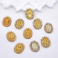 30スタイルの合金ラインストーンカボション3個。  ネイルアートの装飾の付属品  楕円形の聖人  ミックスカラー  12x9x2mmと11.5x9x2mm  10個/スタイル&nbsp;MRMJ-HY0001-07