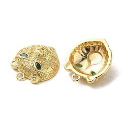 Brass Micro Pave Green Cubic Zirconia Pendants&nbsp;KK-G481-08G