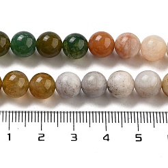 天然竹葉瑪瑙とインディアンアゲートのビーズ連売り  グラデーションスタイル  ラウンド  8mm  穴：0.9mm  約48個/連  15.51''（39.4センチメートル）&nbsp;G-B095-A04-02