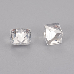 ガラス無穴ビーズ  多面カット  キューブ  ドリルなし  ミックスカラー  7.5x8.5x8.5mm  辺の長さ：6mm&nbsp;GLAA-F095-01