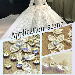 120サイズのガラスビーズ3個  スモモの花  クリアAB  6~10x2.5~3.5mm  穴：0.9~1.2mm  40pcs /サイズ&nbsp;GLAA-GA0001-55A