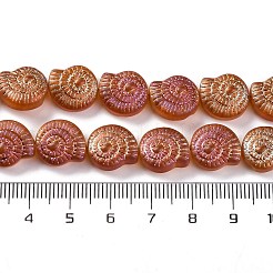 電気メッキガラスビーズセット  フル虹メッキ  カタツムリ  チョコレート  12.5x11.5x4.5mm  穴：1mm  約50個/連  24.41インチ（62cm）&nbsp;EGLA-F164-FR03