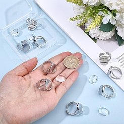 DIY Oval Finger Rings Making Kit&nbsp;DIY-BBC0003-15P