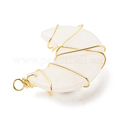 Natural Rose Quartz Copper Wire Wrapped Pendants&nbsp;PALLOY-JF01639-04