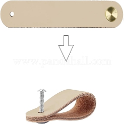 革製ハンドル12セット  ジュエリーボックスアクセサリー  アルミネジ付き  リネン  140x25x11mm  穴：6mm&nbsp;DIY-GF0004-65H