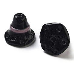 手作りランプワークビーズ連売り  帽子  16x18.5x18mm  穴：1.8mm  約30個/連  18.50''（47センチメートル）&nbsp;LAMP-A004-03B