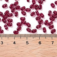 ガラスシードビーズ  透明色  ピーナッツ  パープル  2~2.5x4x2mm  穴：0.8~0.9mm  約15000個/ポンド&nbsp;SEED-A033-03A-02