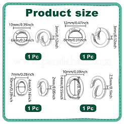 4個、4つのスタイル、925つのスターリングシルバースプリングゲートリング  銀  10~14x7~12x2~3mm  穴：4~8mm  1個/スタイル&nbsp;STER-NB0001-39