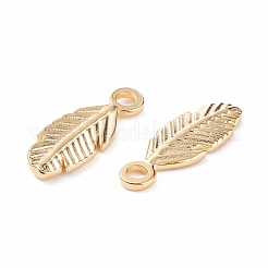 304ステンレスペンダント  葉  18KGP本金メッキ  15.5x6x1.5mm  穴：1.8mm&nbsp;LS-STAS-B024-13G