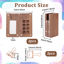 木製水彩絵の具パレットボックス  8グリッド  塗装収納ボックス  アートペイント塗料貯蔵容器  マグネットクラスプと鉄製クリップ付き  キャメル  6.6x3.5x2cm&nbsp;AJEW-WH0258-828