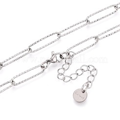 変色しない304ステンレススチールペーパークリップチェーンネックレス  ステンレス鋼色  15.75インチ（40cm）〜15.94インチ（40.5cm）&nbsp;BJEW-B072-01P