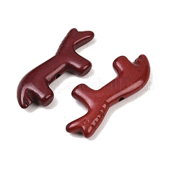 合成ターコイズビーズ  馬  染め  暗赤色  12.5~13x28.5~29x4~4.5mm  穴：1.2mm&nbsp;G-B158-01K