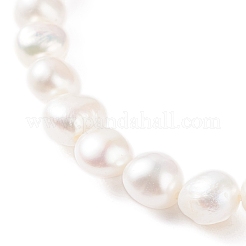 女性用ジェムストーンチップとナチュラルパールストレッチブレスレット  内径：1-7/8インチ（4.9cm）&nbsp;BJEW-JB07654