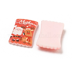 クリスマステーマの不透明樹脂デコデンカボション  スナック菓子袋  鹿  26.5x18x5mm&nbsp;CRES-B022-03B
