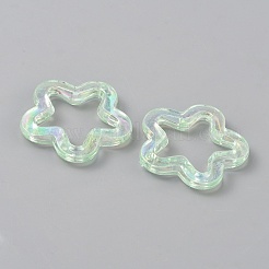 透明なアクリルパーツ  スター  ダークシーグリーン  30x30x5mm  穴：1.8mm&nbsp;OACR-TAC0013-09B