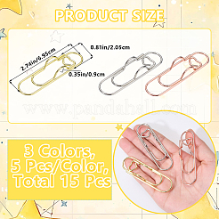 15Pcs 3 Colors Carbon Steel Pen Clips for Notebook Scrapbook&nbsp;FIND-SZ0019-91