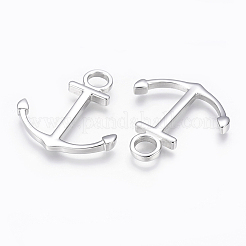変色しにくい304ステンレススチールペンダント  アンカー  ステンレス鋼色  34.5x31x3mm  穴：6mm&nbsp;X-STAS-G143-02P