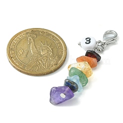 Chakra Natural Gemstone Chips Pendant Decoration&nbsp;HJEW-JM01081