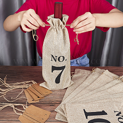 Flax Drawstring Bags&nbsp;ABAG-WH0005-27