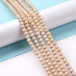 天然珪化木ラウンドビーズ連売り  4mm  穴：0.5mm  約97個/連  15.2インチ&nbsp;G-P128-49-4mm