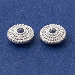 合金のスペーサービーズ  長持ちメッキ  フラットラウンドい形  銀  8x3mm  穴：2.5mm&nbsp;FIND-B029-45S