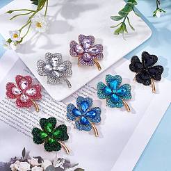 Cubic Zirconia Clover Brooch Pin&nbsp;JBR105B