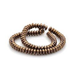 Grade AAA Electroplate Non-magnetic Synthetic Hematite Rondelle Beads Strands&nbsp;G-M079-05