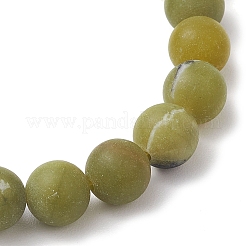 Frosted Natural TaiWan Jade Round Beaded Stretch Bracelets for Women Men&nbsp;BJEW-JB11478-02