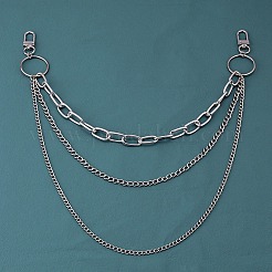 パンツ用合金3層チェーンベルト  プラチナ  438mm&nbsp;AJEW-WH20080-51P