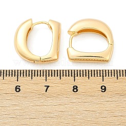 真鍮のD字型フープピアス  18KGP本金メッキ  16.5x4.5x16.5mm&nbsp;EJEW-Q016-17G