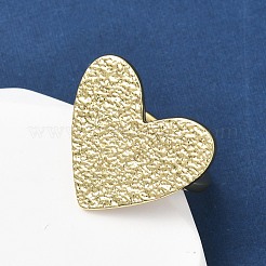 女性用ハート真鍮カフリング  カドミウムフリー＆鉛フリー  ラックめっき  18KGP本金メッキ  20.5x23mm  内径：17.6mm&nbsp;RJEW-A069-09G