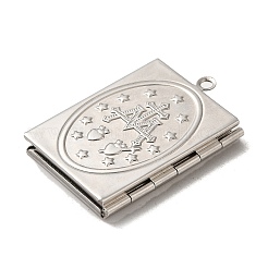 Tarnish Resistant 304 Stainless Steel Locket Pendants&nbsp;STAS-Q300-01B-P