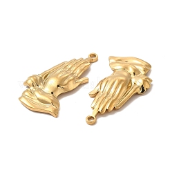 PVD真空メッキ304ステンレスペンダント  長持ちメッキ  ヤシ  ゴールドカラー  37x20x3mm  穴：2mm&nbsp;STAS-E189-07G
